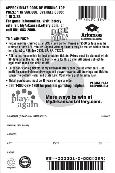 Double Your Money - Game No. 554 Double Your Money - Game No. 554 - Back