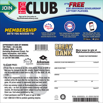 Break the Bank - Game No. 556 Break the Bank - Game No. 556 - Back