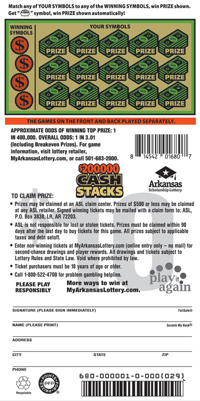$200,000 Cash Stacks - Game No. 680