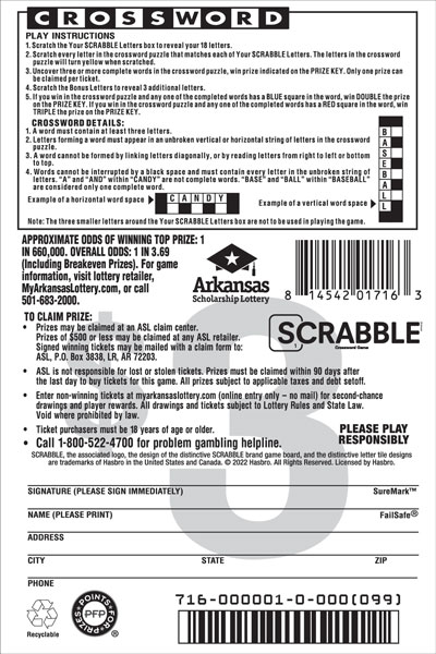 SCRABBLE™ Crossword - Game No. 716