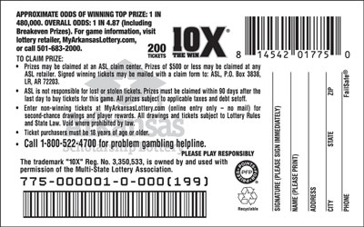 10X® the Win - Game No. 775