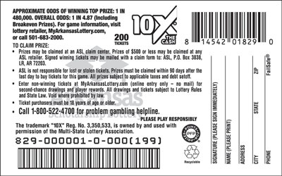 10X® the Cash  - Game No. 829