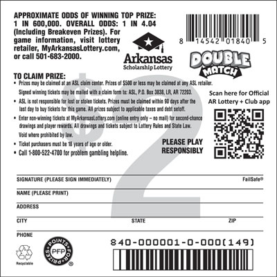 Double Match - Game No. 840 - Back Double Match - Game No. 840