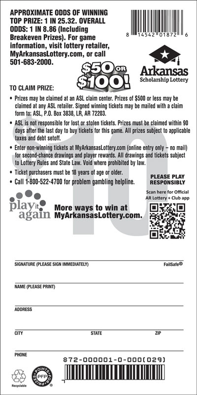 $50 or $100! 2026 Ed - Game No. 872 - Back $50 or $100! 2026 Ed - Game No. 872