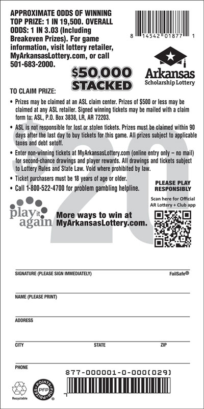 $50,000 Stacked - Game No. 877