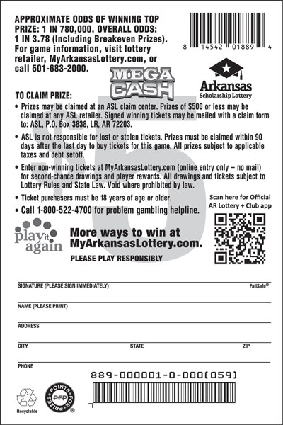 Mega Cash - Game No. 889