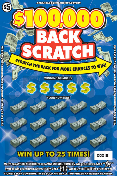 $100,000 Back Scratch - Game No. 587 - Front $100,000 Back Scratch - Game No. 587