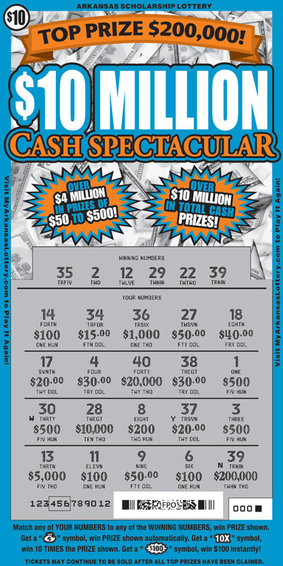 $10 Million Cash Spectacular - Game No. 698