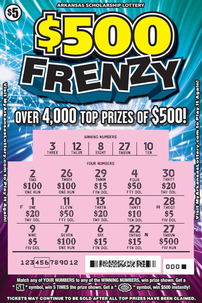 $500 Frenzy - Game No. 822