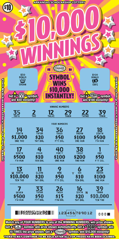$10,000 Winnings - Game No. 854
